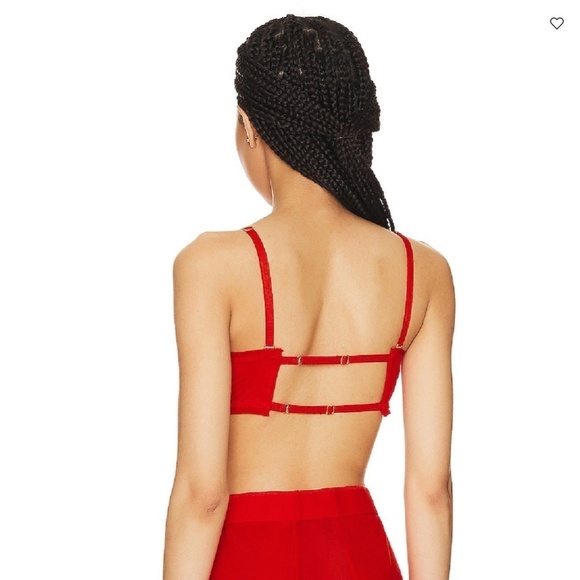 We Are HAH NWT Free People Wired Bra Sheer Mesh Blood Orange - Size A 30-38 - Picture 2 of 9